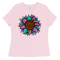 Bubblegum Pink sunflower leopard color Ladies Tee - JahusDesignShop