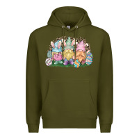 Army Green Easter Day gnomes Premium Hoodie - HowdyJamesFarm