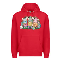 Red Easter Day gnomes Premium Hoodie - HowdyJamesFarm