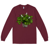 Burgundy Peace Lily Long Sleeve Tee - LillyAllenDesigns