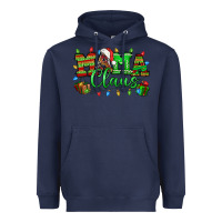 Navy Mama claus christmas lights and gifts mother's day Heavyweight Hoodie - HowdyJamesFarm