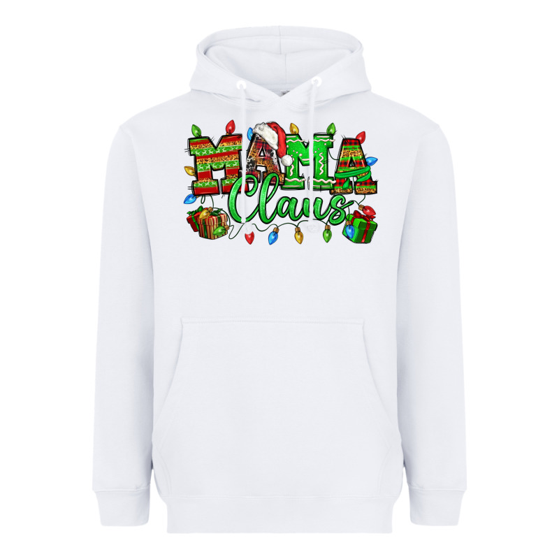 Mama Claus Christmas Lights And Gifts Mother's Day Heavyweight Hoodie by HowdyJamesFarm | Teevron