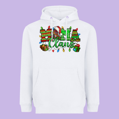 Mama Claus Christmas Lights And Gifts Mother's Day Heavyweight Hoodie Designed By Howdyjamesfarm
