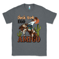Charcoal Heather check your ego amigo rodeo cowboy Classic Tee - MaliasSmallBusiness