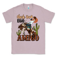 Lilac check your ego amigo rodeo cowboy Classic Tee - MaliasSmallBusiness
