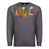 Charcoal Heather love nurse mardi gras Premium Sweatshirt - OliviaCreatesArt