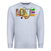 Heather Grey love nurse mardi gras Premium Sweatshirt - OliviaCreatesArt