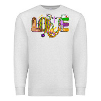 Oatmeal Heather love nurse mardi gras Premium Sweatshirt - OliviaCreatesArt