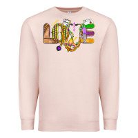 Pale Pink love nurse mardi gras Premium Sweatshirt - OliviaCreatesArt