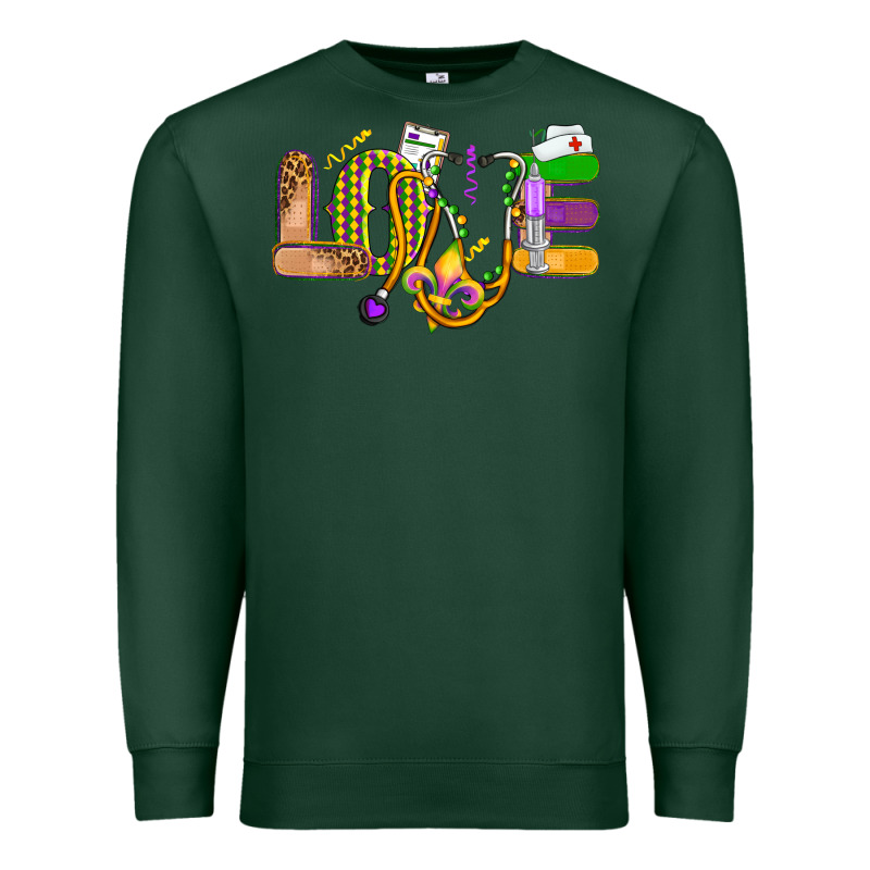 Love Nurse Mardi Gras Premium Sweatshirt by OliviaCreatesArt | Teevron