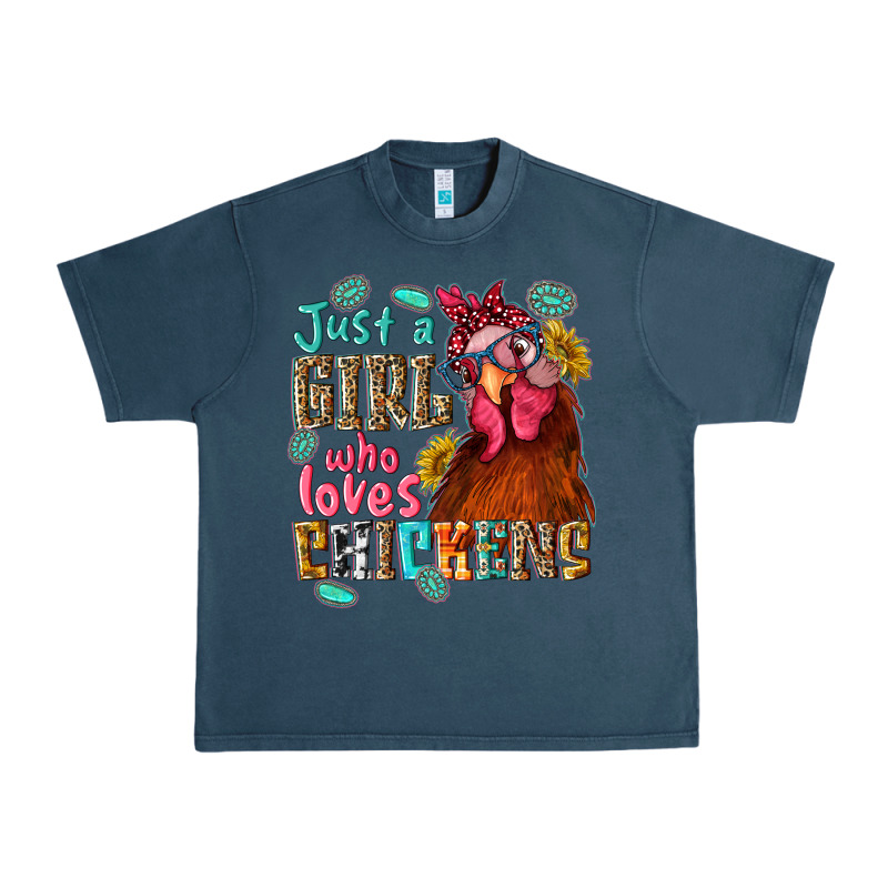Just A Girl Who Loves Chickens Urban Heavy Tee by NancyCooperArtShop | Teevron