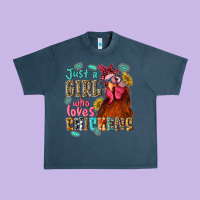 Just A Girl Who Loves Chickens Urban Heavy Tee Designed By Nancycooperartshop