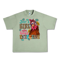 Oil Green just a girl who loves chickens Urban Heavy Tee - NancyCooperArtShop