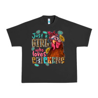 Pigment Black just a girl who loves chickens Urban Heavy Tee - NancyCooperArtShop
