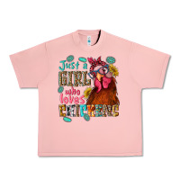 Salmon just a girl who loves chickens Urban Heavy Tee - NancyCooperArtShop