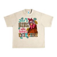 Sandshell just a girl who loves chickens Urban Heavy Tee - NancyCooperArtShop