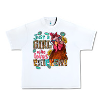 White just a girl who loves chickens Urban Heavy Tee - NancyCooperArtShop