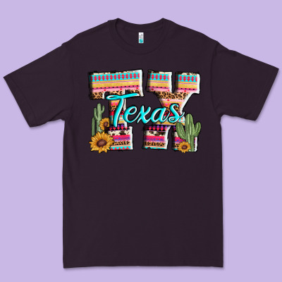 Texas Tx Aztec Cactus Leopard Premium Tee Designed By Adodesignshop