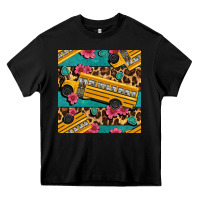 Black school bus and leopar seamless pattern Heavy Core Tee - BundleAndBundleShop