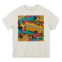 Cream school bus and leopar seamless pattern Heavy Core Tee - BundleAndBundleShop