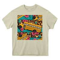 Mossy school bus and leopar seamless pattern Heavy Core Tee - BundleAndBundleShop