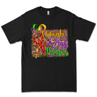 Black mardi gras vibes crawfish mask and fleur de lis Premium Tee - Artiststas