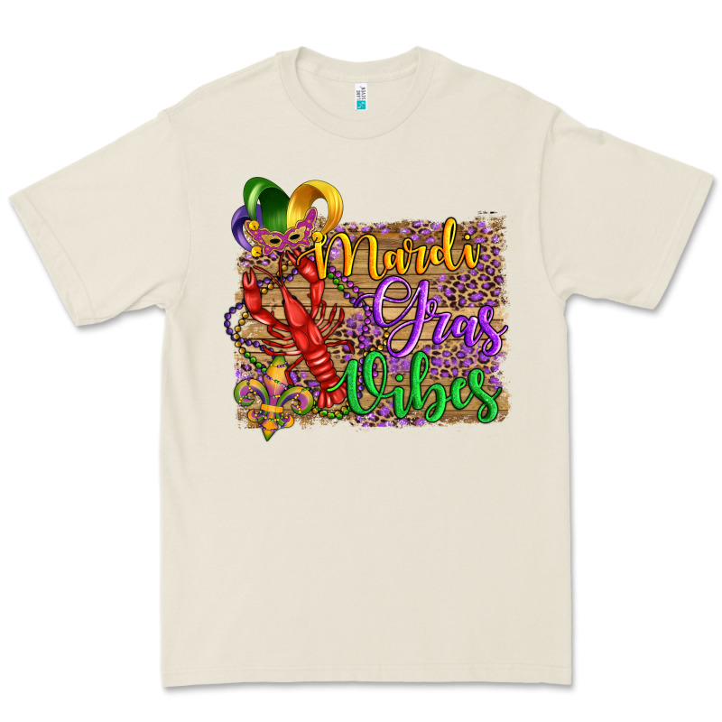 Mardi Gras Vibes Crawfish Mask And Fleur De Lis Premium Tee by Artiststas | Teevron