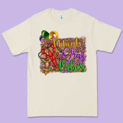 Mardi Gras Vibes Crawfish Mask And Fleur De Lis Premium Tee Designed By Artiststas