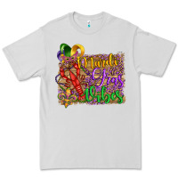 Dove Grey mardi gras vibes crawfish mask and fleur de lis Premium Tee - Artiststas