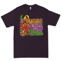 Plum mardi gras vibes crawfish mask and fleur de lis Premium Tee - Artiststas
