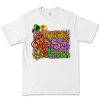White mardi gras vibes crawfish mask and fleur de lis Premium Tee - Artiststas