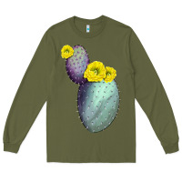 Army Green Opunthia Santa Rita Cactus Long Sleeve Tee - LillyAllenDesigns