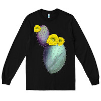 Black Opunthia Santa Rita Cactus Long Sleeve Tee - LillyAllenDesigns