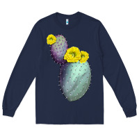 Navy Opunthia Santa Rita Cactus Long Sleeve Tee - LillyAllenDesigns