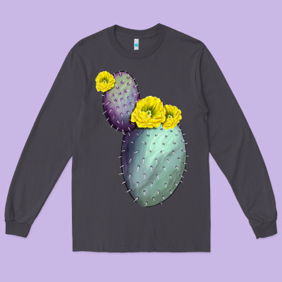 Opunthia Santa Rita Cactus Long Sleeve Tee Designed By Lillyallendesigns