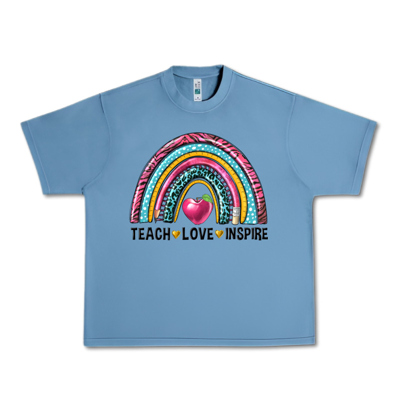 Rainbow Teach Love Inspire Urban Heavy Tee by NancyCooperArtShop | Teevron
