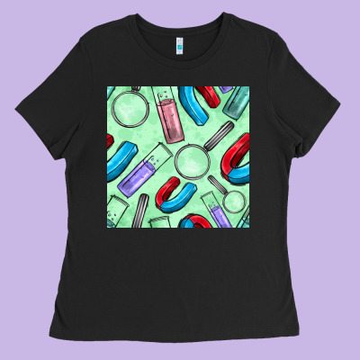 Sciences Seamless Pattern Ladies Tee Designed By Bundleandbundleshop