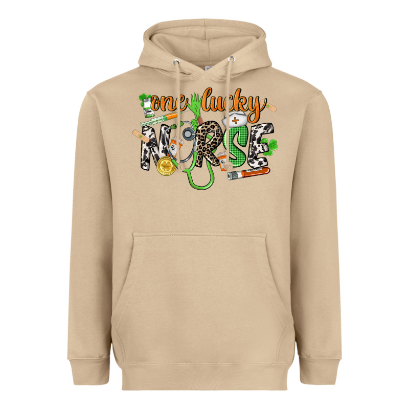 One Lucky Nurse St. Patrick's Day Heavyweight Hoodie by CowGirlArtShop | Teevron