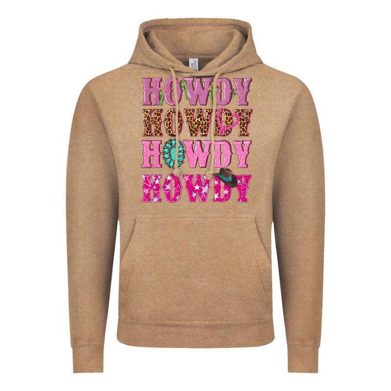 Pink Howdy Howdy Howdy Vintage Hoodie by NancyCooperArtShop | Teevron