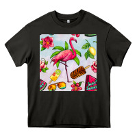 Asphalt sweet summer flamingo seamless pattern Heavy Core Tee - BundleAndBundleShop