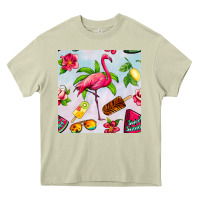 Mossy sweet summer flamingo seamless pattern Heavy Core Tee - BundleAndBundleShop