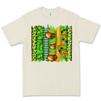 Bone st patricks gnomes and cloves with leopard  brushstrokes Premium Tee - Artiststas