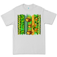 Dove Grey st patricks gnomes and cloves with leopard  brushstrokes Premium Tee - Artiststas