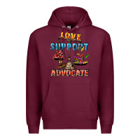 Burgundy Love support advocate Premium Hoodie - CowGirlArtShop