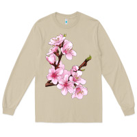 Mushroom Peach Blossom Illustrations Long Sleeve Tee - LillyAllenDesigns
