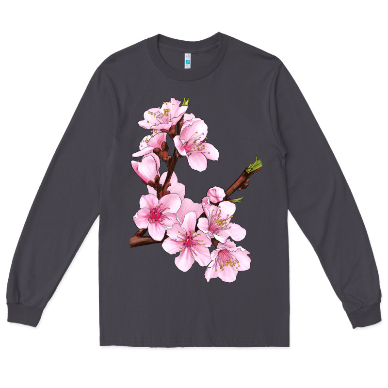 Peach Blossom Illustrations Long Sleeve Tee by LillyAllenDesigns | Teevron