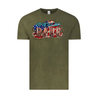 Vintage Olive American babe Vintage Tee - NancyCooperArtShop