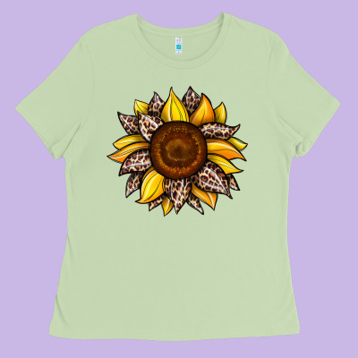 Sunflower Leopard Ladies Tee Designed By Jahusdesignshop