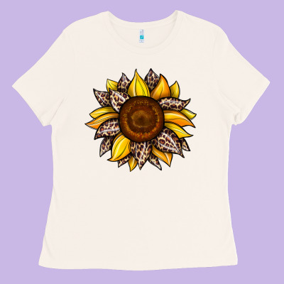 Sunflower Leopard Ladies Tee Designed By Jahusdesignshop
