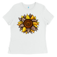 White sunflower leopard Ladies Tee - JahusDesignShop